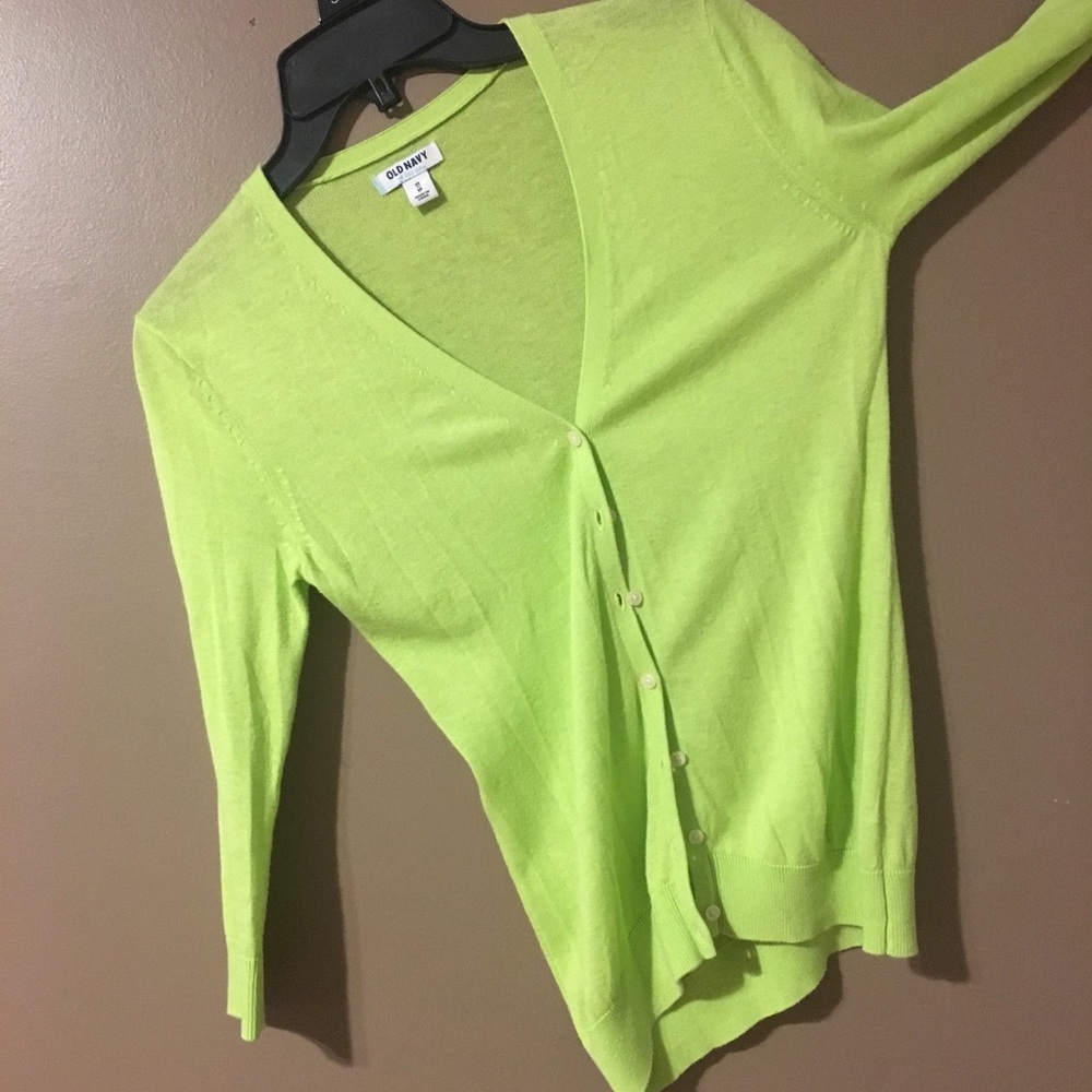 XS lime green OLD NAVY Cardigan